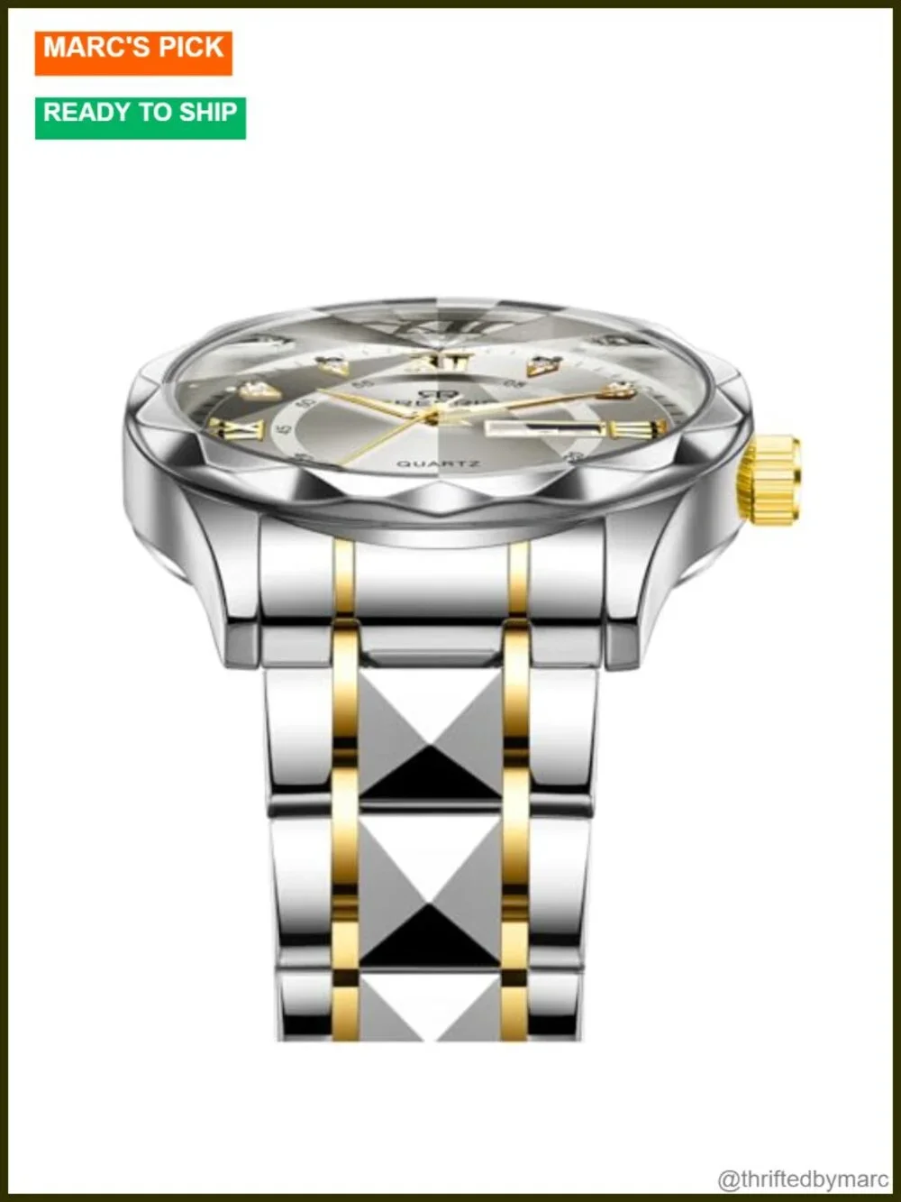 Stainless Steel Waterproof Diamond Dress Analog Quartz Luminous Date Wrist Watch